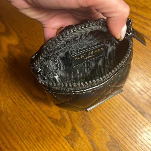 LOW START ✨NIB w/tag. Kurt Geiger Brixton Quilted Black leather Wristlet. - Picture 9 of 12
